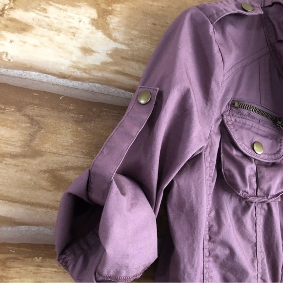 Charlotte Russe lightweight cotton mauve cropped jacket size M - Picture 9 of 14